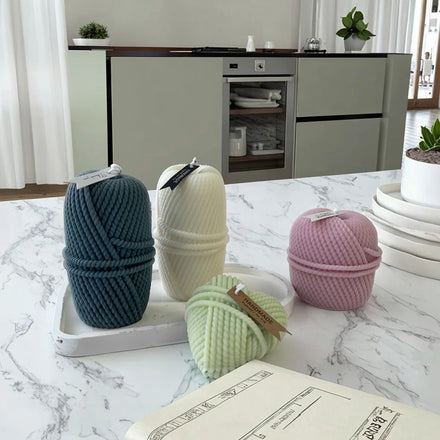 Woolen Pillar Silicone Mold Handmade Aromatherapy Pillar Lovely Ambiance Decorative Candle Molds