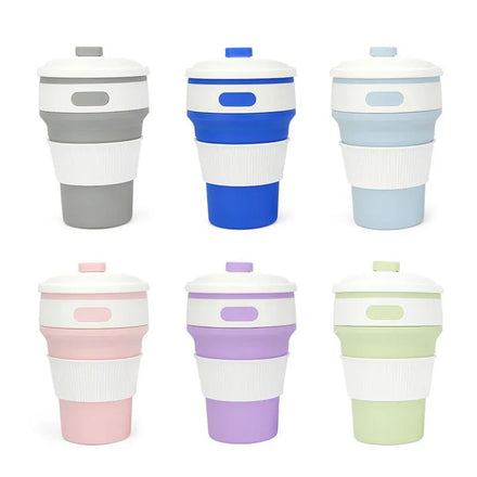 BPA Free LTEIN 12Oz Collapsible Cups for Coffee Pocket Size and Reusable Travel Mug with Lid Food-Grade