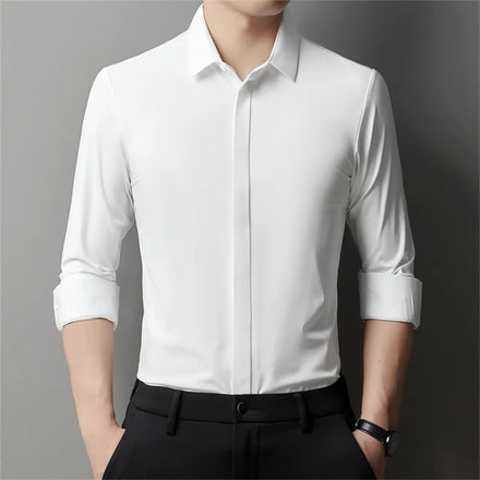 Men's High Stretch Seamless Shirt Fashion No-iron Business Shirt