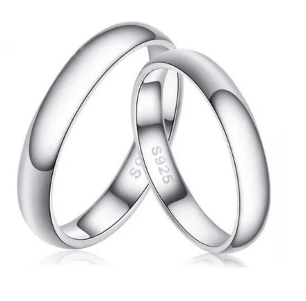 S925 Sterling Silver Womens Wedding Rings Plain Dome Silver Band Ring Couples Jewelry Sterling Silver Pinky Rings