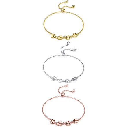 Adjustable Stainless Steel 18K Gold Plated Animals Pendant Bracelet Jewelry