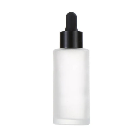 Hot Sales 30ml Flat Shoulder Glass Dropper Bottle Frosted Transparent with Dropper Bottles for Cosmetic