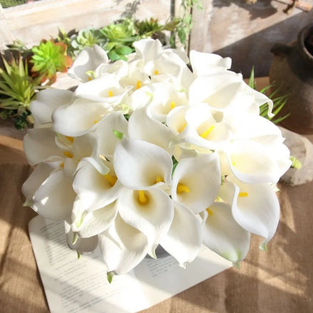 JCF223 PU Mini Calla Lotus Yellow Core Home Simulation Flower Artificial Flower Artificial Flower Wedding Wholesale