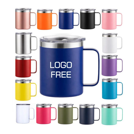 Custom logo Printed 12oz 14oz Food Grade Thermal Insulated Camp Tumbler Metal Stainless Steel Coffee Cup Travel Coffee Mug