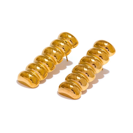 JINIYOU 3479 Distinctive Stainless Steel Metal Geometric Stud Earrings Prevent Allergy Metal Gold Attractive Jewelry for Women