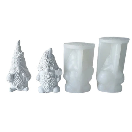 Faceless Santa Claus Silicone Candle Molds Christmas Dwarf Mold Flexible Honey Bee Gypsum Resin Soap Molds for Santa Claus