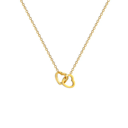 Wholesale Fashion Women Jewelry Stainless Steel Design Hollow Out Interlock Love Heart Pendant Necklace