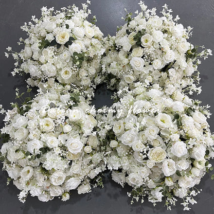 Factory Price 70cm Large Artificial White Flower Ball for Wedding Centerpiece Decoration