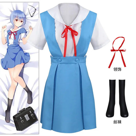 Adult Anime Girls Summer Dress Asuka Ayanami Rei Soryu Tokyo Cosplay Maid Costume Women Adult Suits JK Uniform