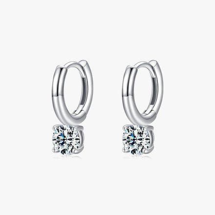 Real 925 Sterling Silver Sparkling Zirconia Hoop Earrings for Women Original Luxury Brand Fine Jewelry Engagement Gifts