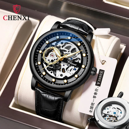 CHENXI Men's Hollow Mechanical Watch Business Fashion Luminous Waterproof Live Cross-border Factory