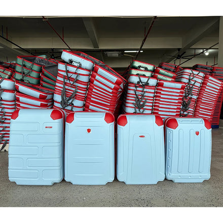 SKD 12pcs 19-30 Inch Contrasting Colors Semi Finished Luggage Big Corner Protect ABS Hard Shell Wholesale Durable Luggage Set