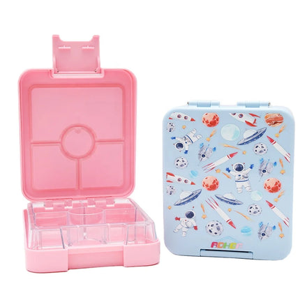 Aohea School Tritan 4 Compartment Kids Food Container Portable Children Leakproof BPA Free Bento Loncheras Tiffin Lunch Box