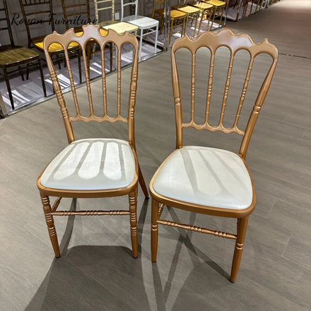 Wholesale Price Gold Luxury Dining Chairs Metal Iron Event Chair Wedding Napoleon Chair