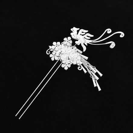 Flower Tassel Hair Sticks Metal Phoenix Hair Pin Girls Hair Pin Accessories