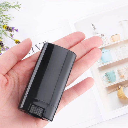 Roll-up Deodorant Stick Container Black Oval Shape Tube for Deodorant Empty Deodorant Stick Containers Bpa Free