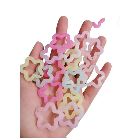 500G Candy Color Acrylic Flower Star Jelly Beads for Jewelry Making Children Bracelet Pastel Handcraft
