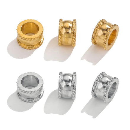 DIY Hand Made Water Proof 18k Gold Plated Stainless Steel 5*5.5mm Fashion Jewelry Loose Spacer Wheel Beads
