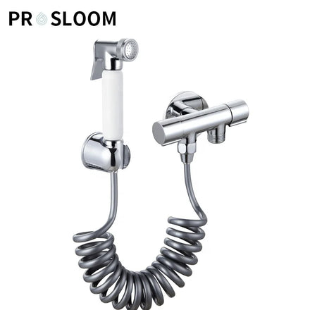 Brass Modern High-pressure Toilet Flusher Bidet Chrome Wall-Mounted Dual Retractable Nozzle Handheld Bathroom Woman Washer