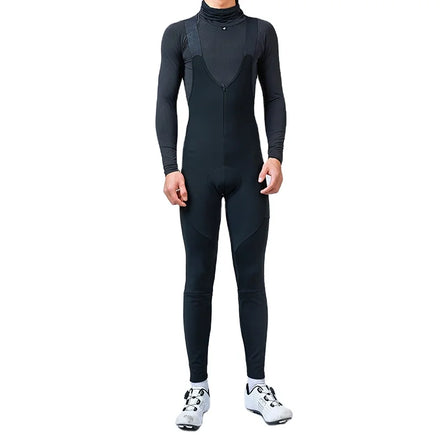 LAMED New Arrival Cycling Bib Long Pants Black Gel Padded Men's Wear Windproof and Seamless Plus Size