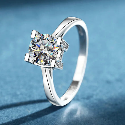Custom Mossanite Diamond 925 Sterling Silver Rings for Women Wedding Engagement VVS D Color 1 Carat Letter Fashion Jewelry