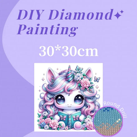 1PC 30x30cm DIY Unicorn Home Decor Diamond Painting Full Round Acrylic Drill Creative Diamond Painting Kit for DIY Craft Lover