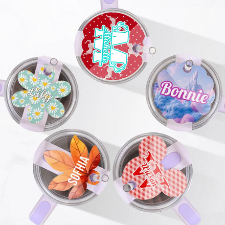 DIY Sublimation Name Plate Acrylic Tumbler Lid Topper Custom Name Tag for 40oz 30oz 20oz Stanly Tumbler Accessories