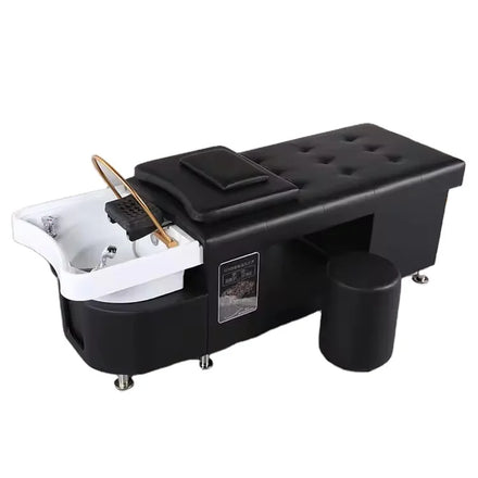 Professional Modern Salon Washing Hair Massage Chair Shampoo Bed Spa Head Water Therapy Circulation PU Leather