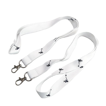 White Polyester High Density Weaving One Color Printing Logo Simple Neck Key Chain Lanyards