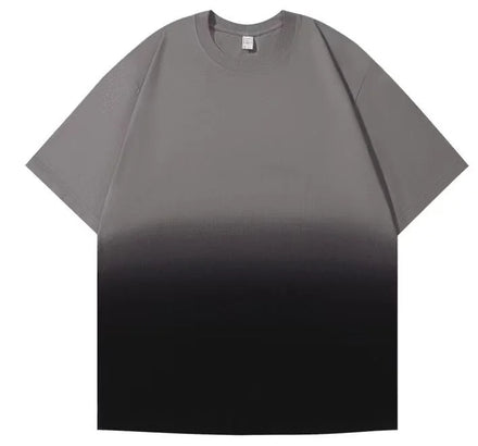 Men's Stylish Gradient Color Pattern Shirt Casual Breathable Crew Neck Short Sleeve Tee Top T-shirt