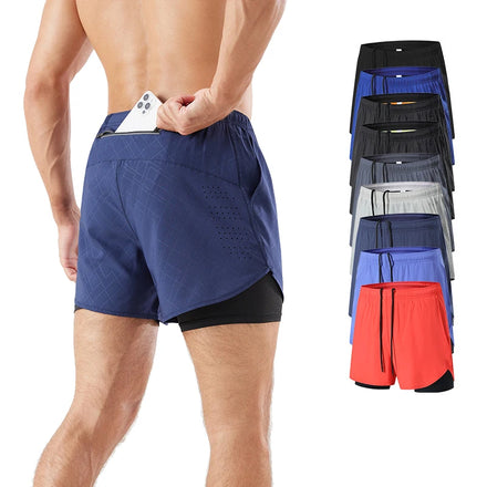 New Style Plus Size Quick Dry Men Gym Shorts Fitness Sports 2 in 1 Double Layers Shorts for Men Custom Logo Men's Jogger Shorts