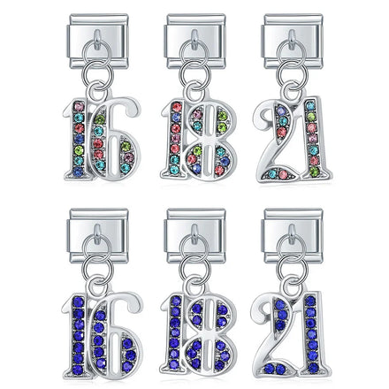 Hapiship Diy Italian Bracelet Charms Link Numeral Stainless Steel Charm Bracelet DIY DJ604