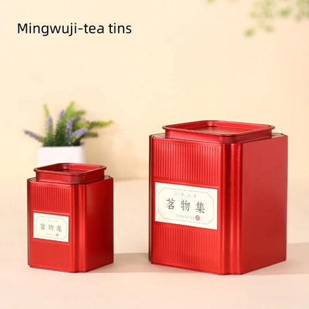 RTS 10*10*H14cm Custom Logo Square Empty Metal Tea Tins Candy Chocolate Tin Can for Loose Tea Packaging