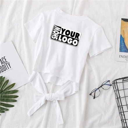 180gsm 95% Cotton 5% Spandex Fashion Good-looking Crop Top t Shirt for Women Blank Tops Lady Girls T-Shirts With Custom Printing