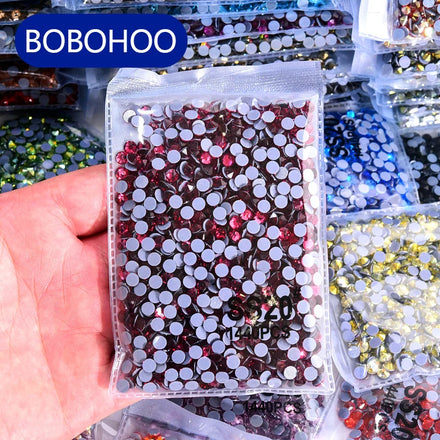 BOBOHOO 2088 Hotfix Rhinestones Wholesale Hot Fix Transfer Rhinestone for Iron on Crystal Design
