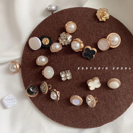 Retro Style Square Zinc Alloy Covered Shank Buttons for T-Shirt Cardigan Sweater Decorative Coats Eco-Friendly Beads Small Size