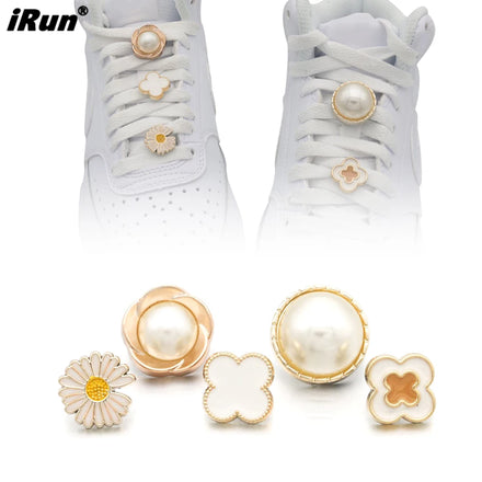 IRun Cute Shoelace Charms Shoe Decoration Flower Charm Lace Locking Clips Jewelry Accessories for Sneaker Boots Gifts