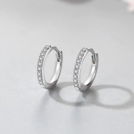15.6mm/13.5mm/11.2mmCubic Zirconia 925 Sterling Silver Hoop Earrings Ins Style Wholesale Fine Jewelry Earrings for Women