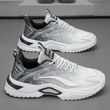 New Design Green Color Men's Sneakers PU Mesh Breathable Casual Shoes for Boys Raning Shoes Sport Men