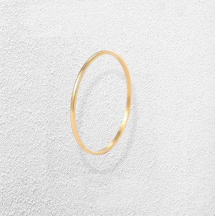 Fashion 0.5MM Stainless Steel Ultra Thin Gold Stacking Band Tarnish Free Simple Minimal Super Skinny Extra Thin Women's Ring