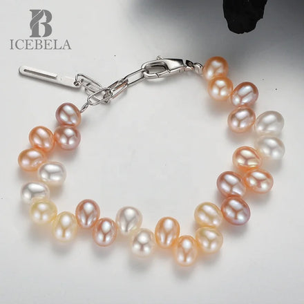 Wholesales Party Weddings Gift Light Luxury S925 Sterling Silver Nearly Flawless Natural Freshwater Pearl Bracelet for Women