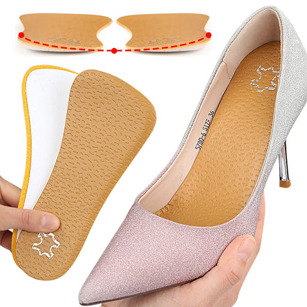 X-shaped O-shaped Leather 3/4 Insole Leg Correction Half Cushion for Sports Shoes Flipped Outside with Shock-Absorbing Feature