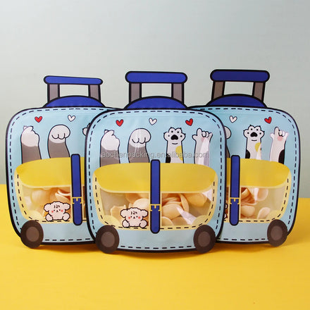 Low MOQ Child-Friendly Ziplock Bag Luggage-Shaped Plastic Packaging for Candy Snacks and Food for Small Businesses and Gifts
