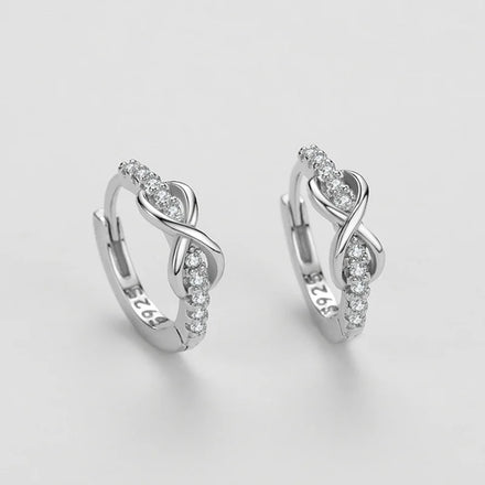 Factory Wholesale Fashion 925 Sterling Silver Design Infinity Earrings Zircon Eternity Engagement Wedding Earrings for Women