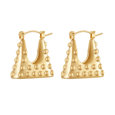 Latest 18K Gold Plated Stainless Steel Jewelry Wave Point Handbag Earrings Trendy for Women Gift Earrings E241530