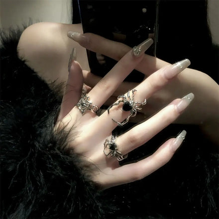 2025 New Fashionable Specially Design Alloy Plated Jewelry Adjustable Rings Heart Rings Spider Rings for Women