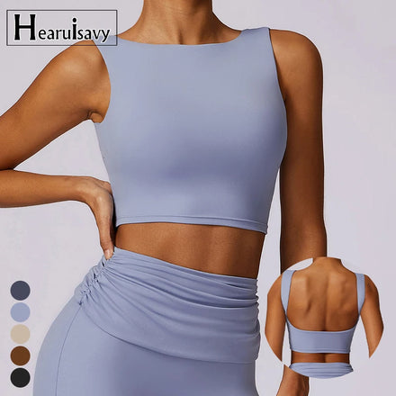 High Strength Gather Quick Dry Yoga Vest Fitness Clothing Running Tight Sports Crop Top Women's Tank Tops Apparel Stock