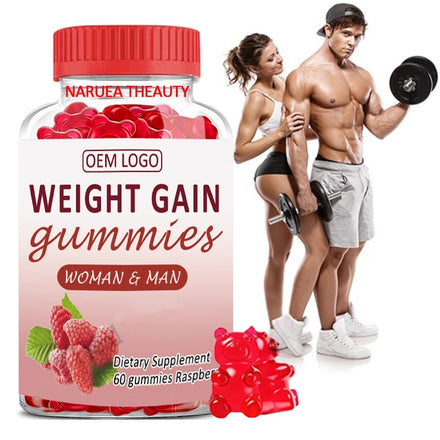 Weight Gainer Supplements Oem Private Label Raspberry Flavor Weight Gain Gummies