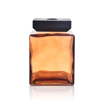 1000ml Reed Diffuser Glass Bottle Square Reed Diffuser Bottle Container Empty Over-sized Amber Glass Diffuser Bottle Wooden Lid