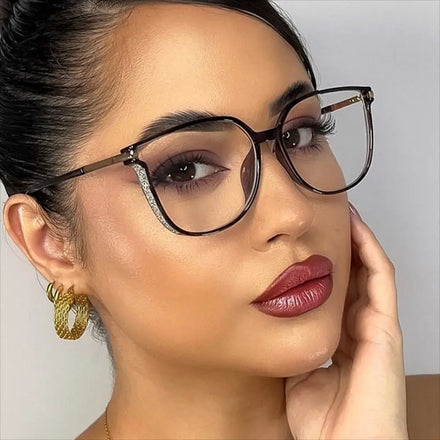 Square Metal Frame Eyewear Optical Glasses Frame Fashion Spectacles Eyeglasses Light Frames for Women 2024